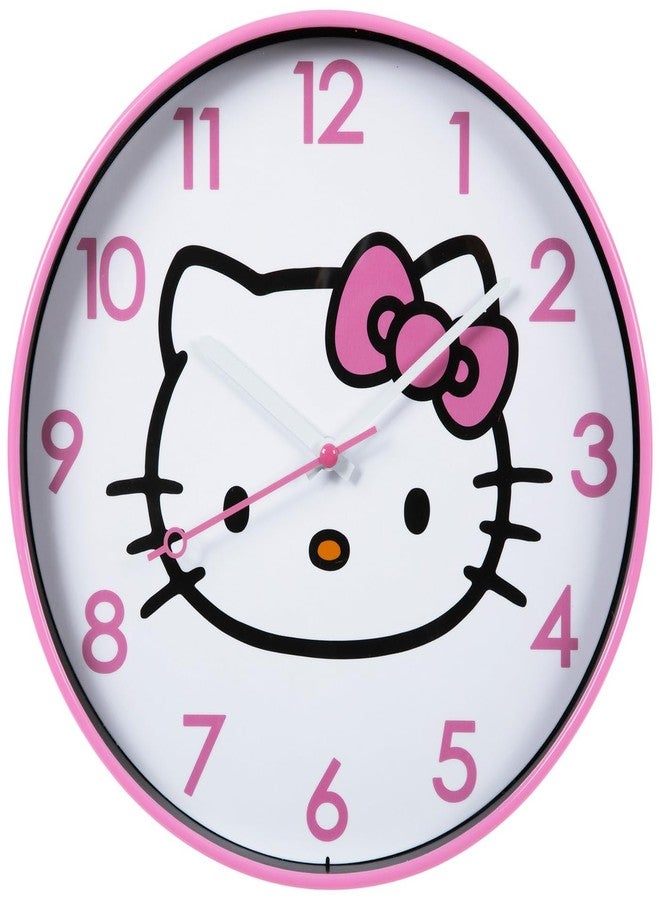 Hobby Lobby Hello Kitty Wall Clock, 9.75 Inches, Round, Pink Border & Numbers, Clear Panel, Plastic - Image 1